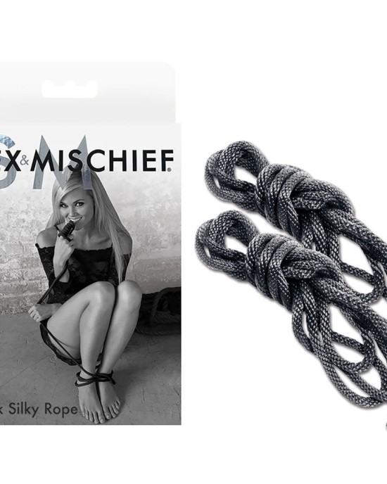 Sex & Mischief Black Silky Rope - Black