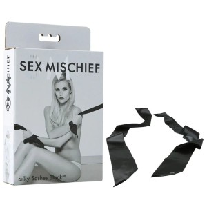 Sex & Mischief Silky Sash Restraints - Black