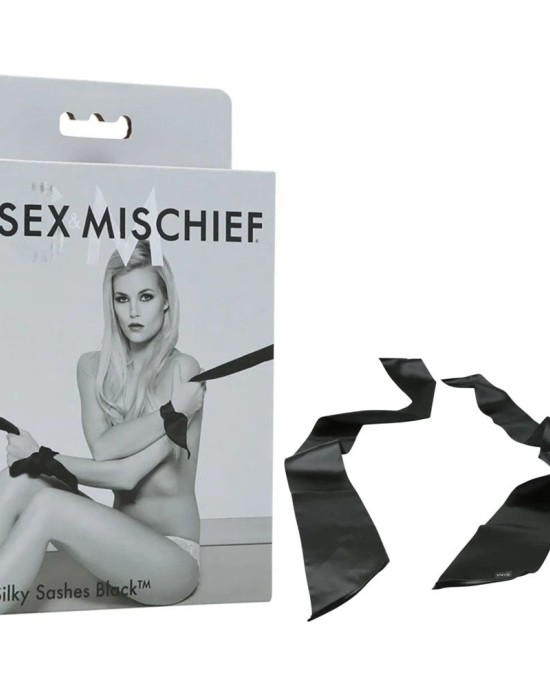 Sex & Mischief Silky Sash Restraints - Black