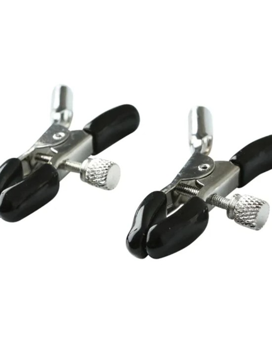 Sex & Mischief Nipple Clips - Silver/Black