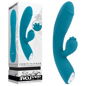 Evolved Fierce Flicker Rabbit Vibrator - Blue