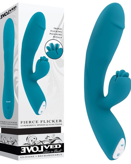 Evolved Fierce Flicker Rabbit Vibrator - Blue