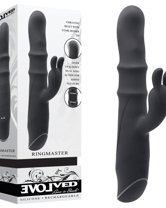 Evolved Ringmaster Rabbit Vibrator - Black