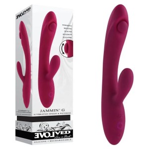 Evolved Jammin'G Rabbit Vibrator - Burgundy