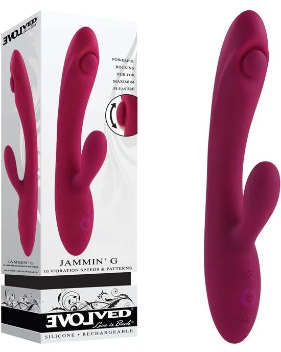 Evolved Jammin'G Rabbit Vibrator - Burgundy