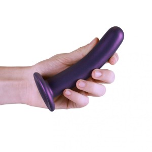 Ouch! Smooth Silicone 6 Inch G-Spot Dildo - Metallic Purple