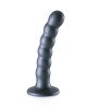 Ouch! Beaded Silicone 5 Inch G-Spot Dildo - Gunmetal