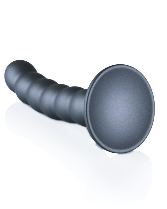 Ouch! Beaded Silicone 5 Inch G-Spot Dildo - Gunmetal