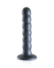 Ouch! Beaded Silicone 5 Inch G-Spot Dildo - Gunmetal