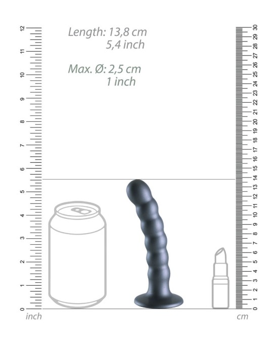 Ouch! Beaded Silicone 5 Inch G-Spot Dildo - Gunmetal