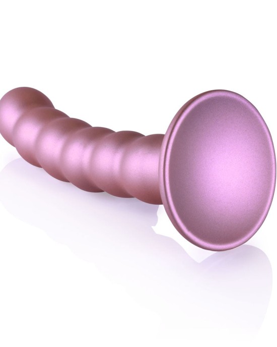 Ouch! Beaded Silicone 5 Inch G-Spot Dildo - Rose Gold