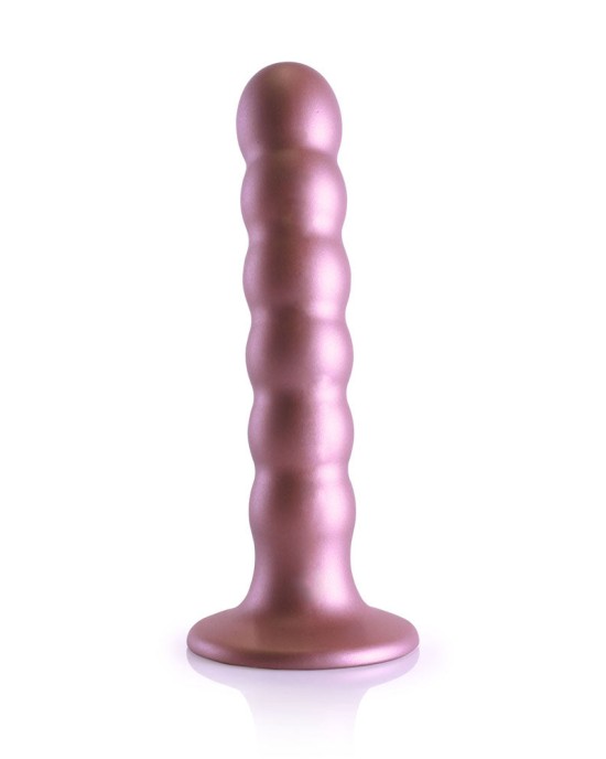 Ouch! Beaded Silicone 5 Inch G-Spot Dildo - Rose Gold