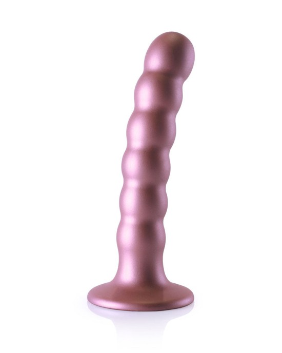 Ouch! Beaded Silicone 5 Inch G-Spot Dildo - Rose Gold