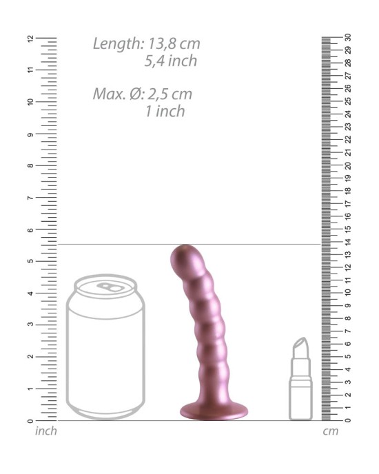 Ouch! Beaded Silicone 5 Inch G-Spot Dildo - Rose Gold