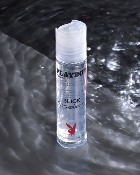 Playboy Pleasure Slick Strawberry Flavoured Water Based Lubricant - 30ml