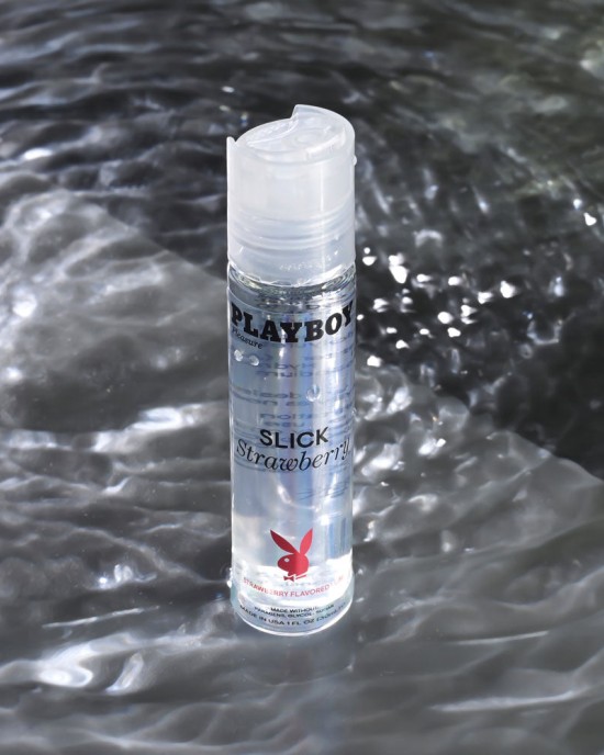 Playboy Pleasure Slick Strawberry Flavoured Water Based Lubricant - 30ml