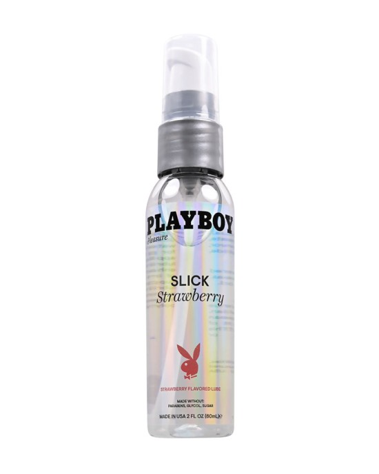 Playboy Pleasure Slick Strawberry Flavoured Water Based Lubricant - 60ml