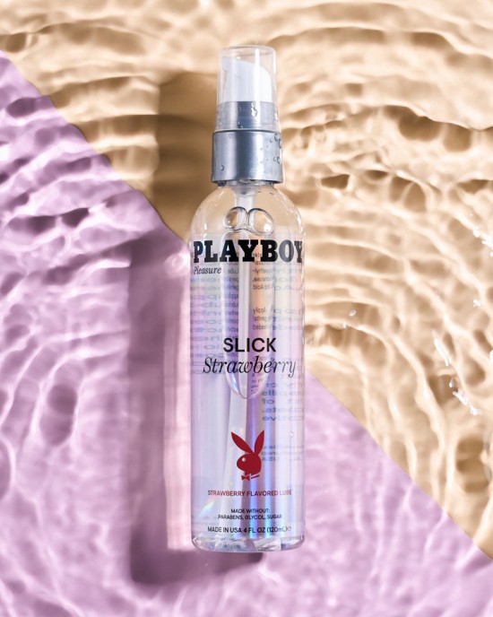 Playboy Pleasure Slick Strawberry Flavoured Water Based Lubricant - 120ml