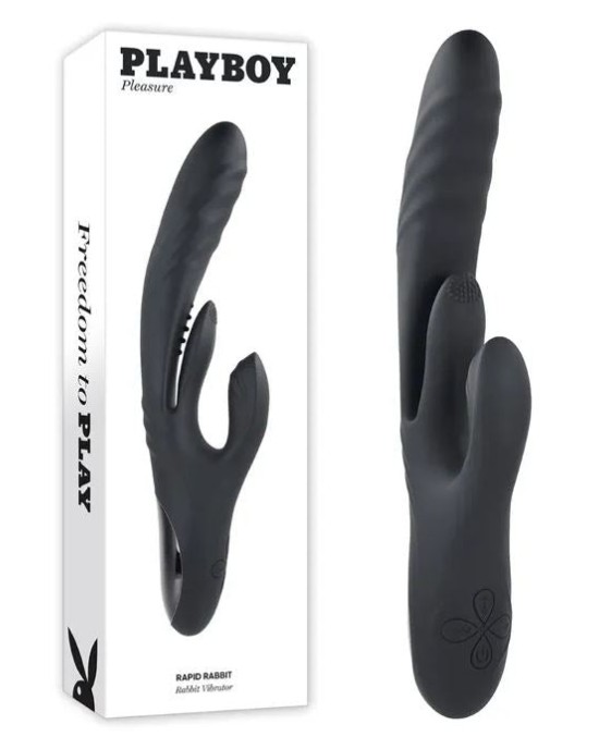 Playboy Pleasure Rapid Rabbit Vibrator - Black