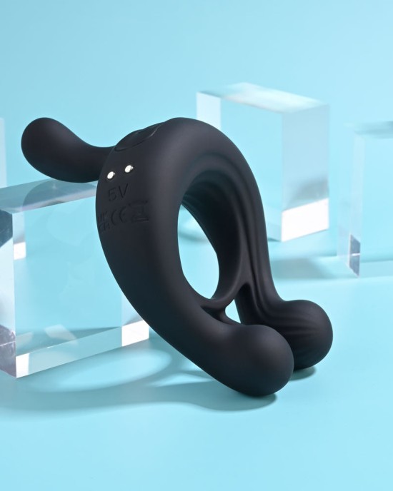 Playboy Pleasure Triple Play - Cock Ring with Wireless Remote - Black