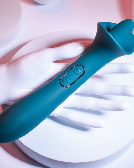 Playboy Pleasure True Indulgence Vibe with Flicking Tip - Teal