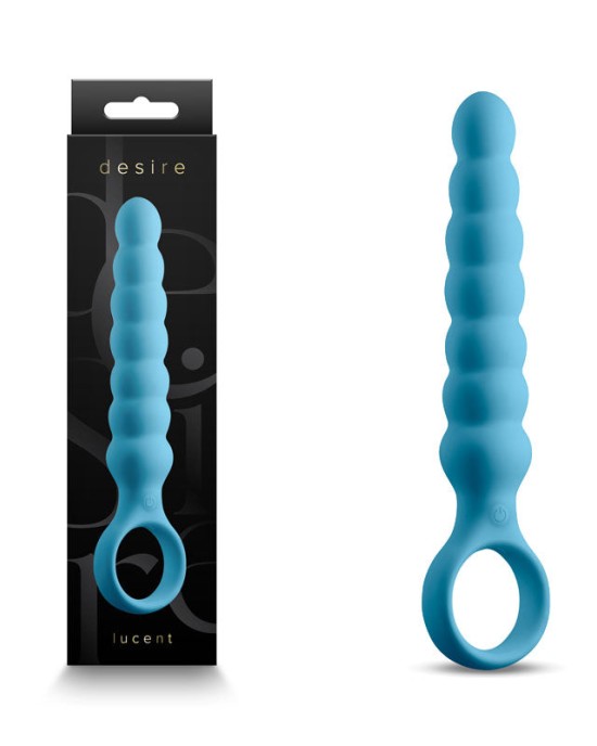 Desire Lucent Vibrating Anal Beads - Blue