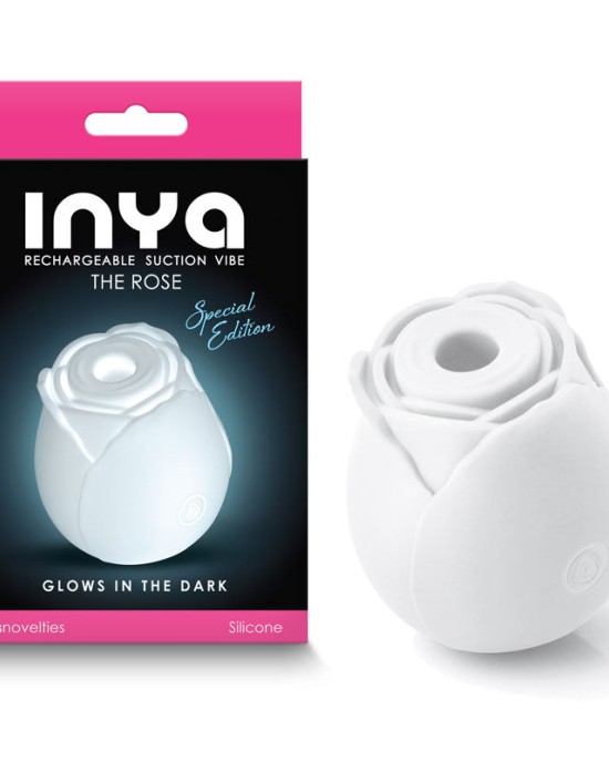 InYa The Rose - Glow In The Dark Clitoral Air Pulsation Stimulator - White