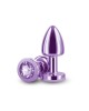 Rear Assets Petite Metal Butt Plug with Purple Round Gem