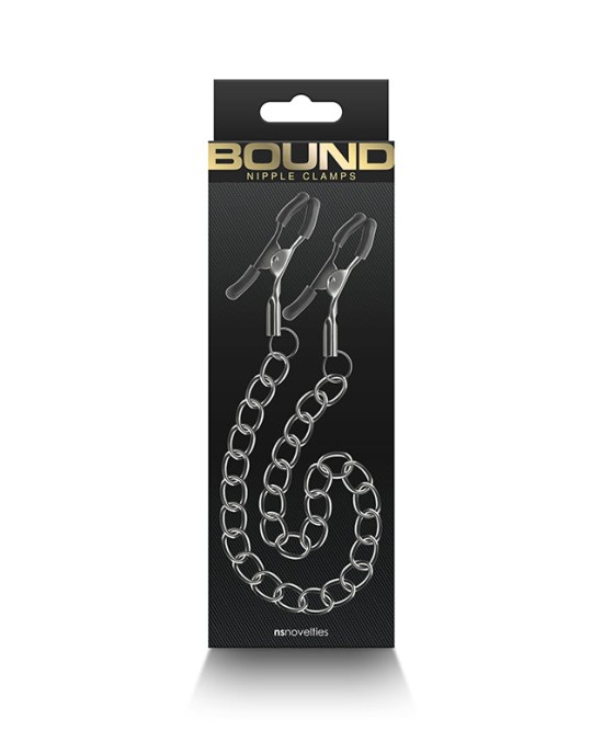 Bound Gunmetal - DC2  -Nipple Clamps - with Chain