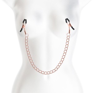 Bound Rose Gold Nipple Clamps with Chain