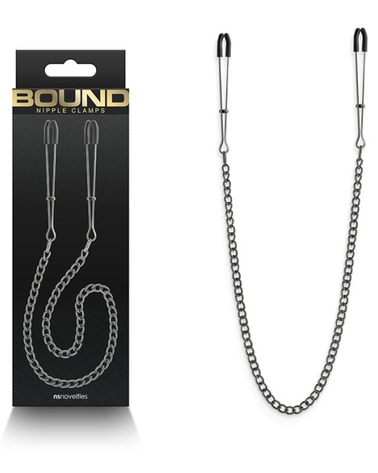 Bound Gunmetal - DC2  - Nipple Clamps with Chain