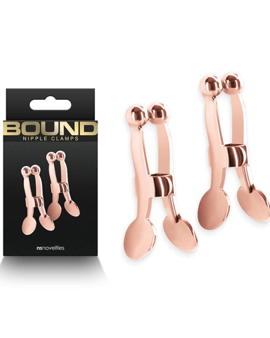 Bound Rose Gold Nipple Clamps - C1 - Set of 2