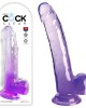 King Cock Clear 9 Inch Dildo with Balls - Purple