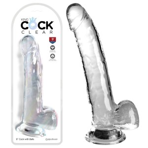 King Cock Clear 9 Inch Dildo with Balls - Clear