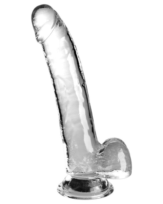 King Cock Clear 9 Inch Dildo with Balls - Clear