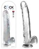 King Cock Clear 11 Inch Dildo with Balls - Clear