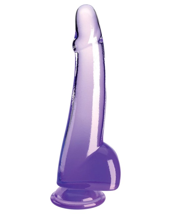 King Cock Clear 10 Inch Cock with Balls - Purple