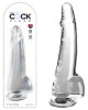 King Cock Clear 10 Inch Cock with Balls - Clear