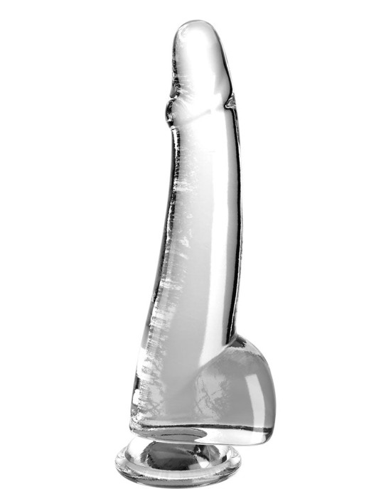 King Cock Clear 10 Inch Cock with Balls - Clear