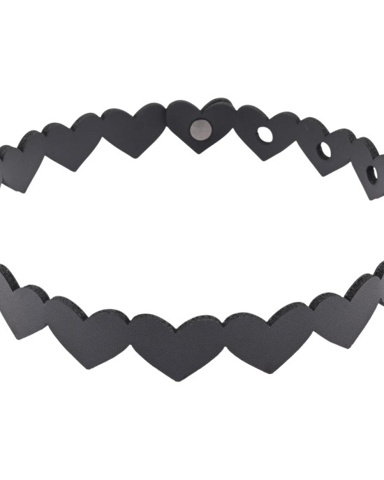 Sex & Mischief Heart Day Collar - Black