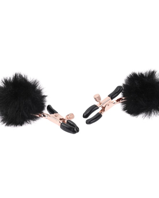 Sex & Mischief Puff Nipple Clamps - Black - Set of 2