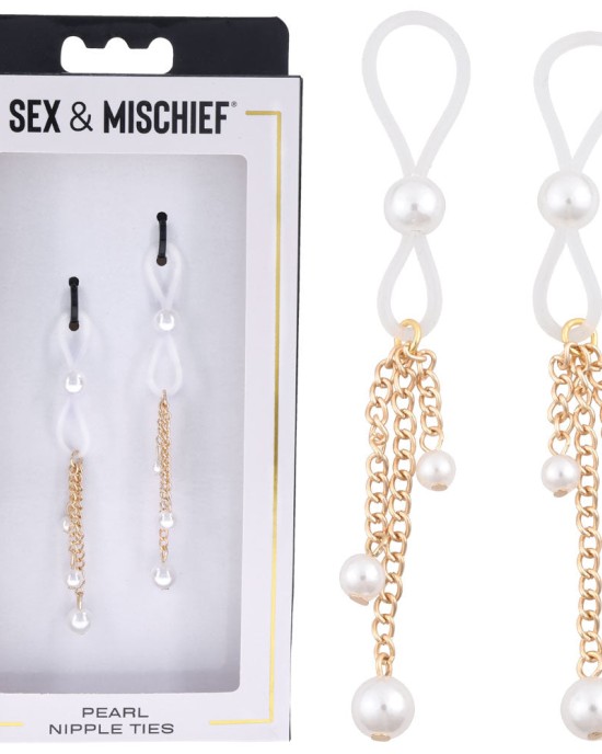 Sex & Mischief Pearl Nipple Ties