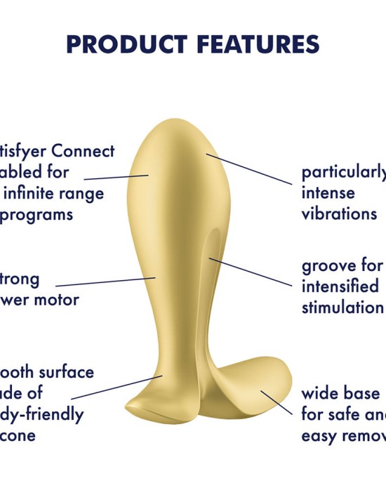 Satisfyer Intensity Butt Plug with App Control - Gold