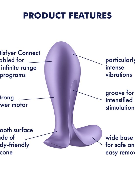 Satisfyer Intensity Butt Plug with App Control - Purple