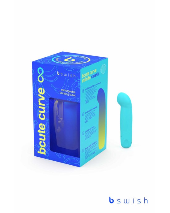 Bcute Curve Infinite Classic Vibrator with Case - Limited Edition - Electric Blue