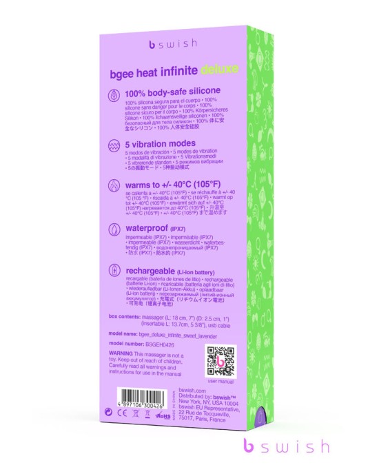 Bgee Heat Infinite Deluxe Vibrator - Sweet Lavender