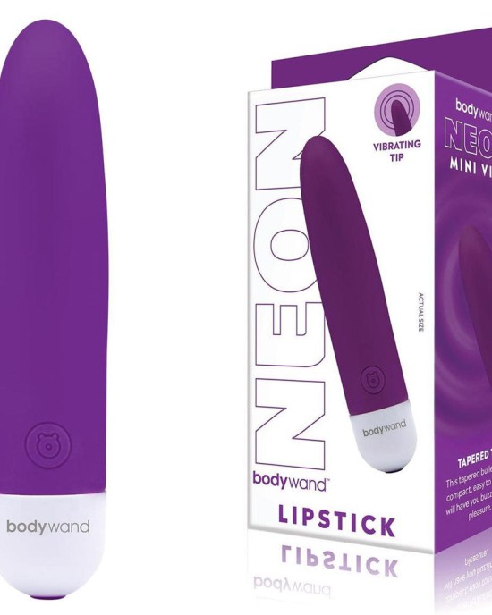 Bodywand Neon Mini Lipstick Vibrator - Neon Purple