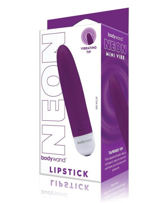 Bodywand Neon Mini Lipstick Vibrator - Neon Purple