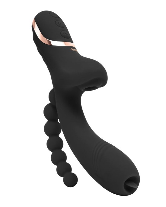 Bodywand G-Play - G-Spot & Clitoral Suction Vibe With Anal Beads - Black