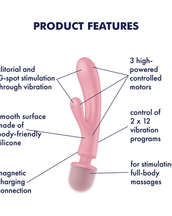 Satisfyer Top Secret - Rabbit Vibrator and Massage Wand - Pink